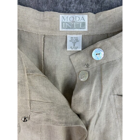 Vintage Moda International Size 8 Beige Khaki Maxi Button Up Skirt 100% Linen - Picture 7 of 7